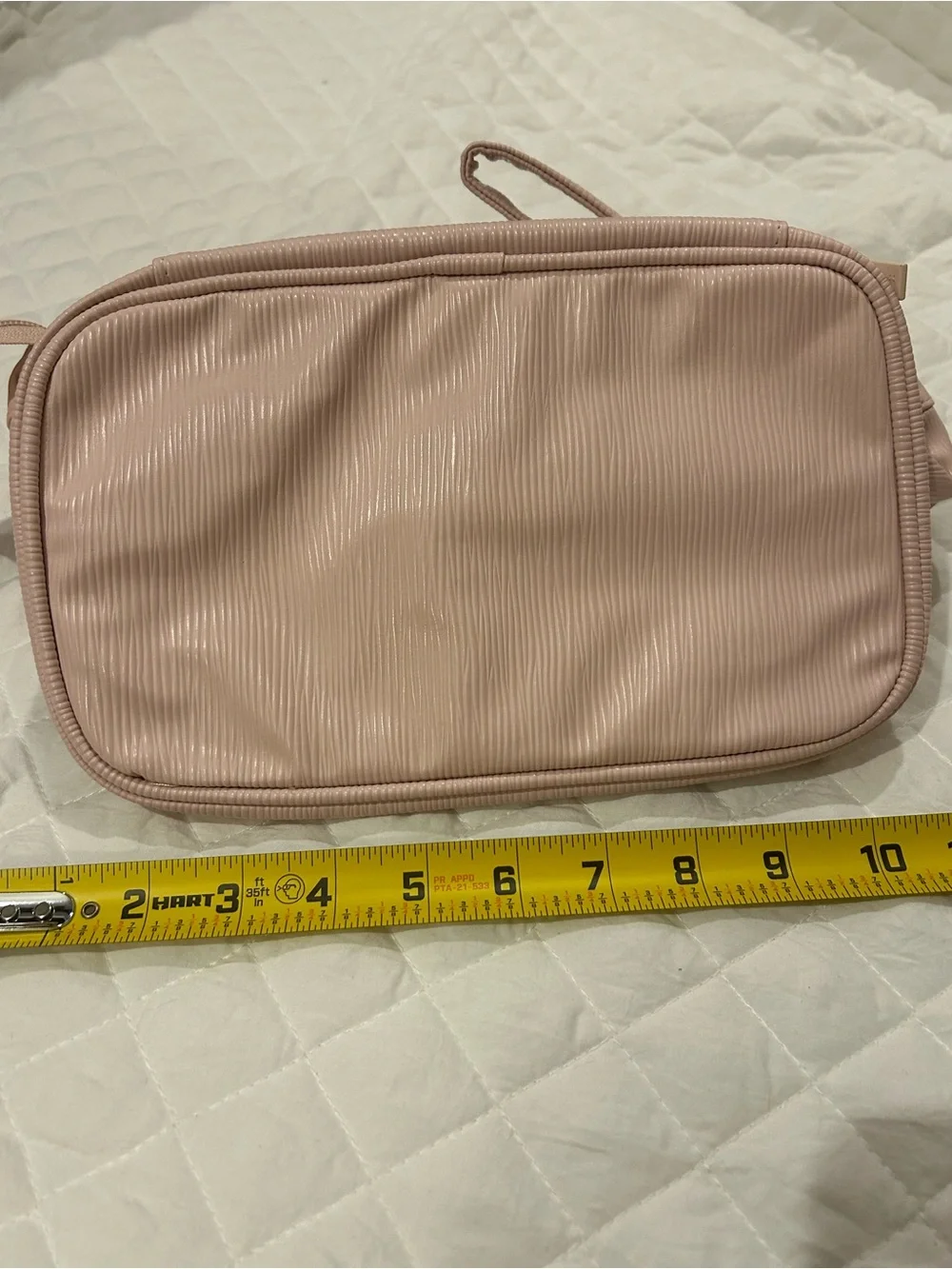 Fancii Soft Blush Cosmetic Pouch with Bottom Compartment